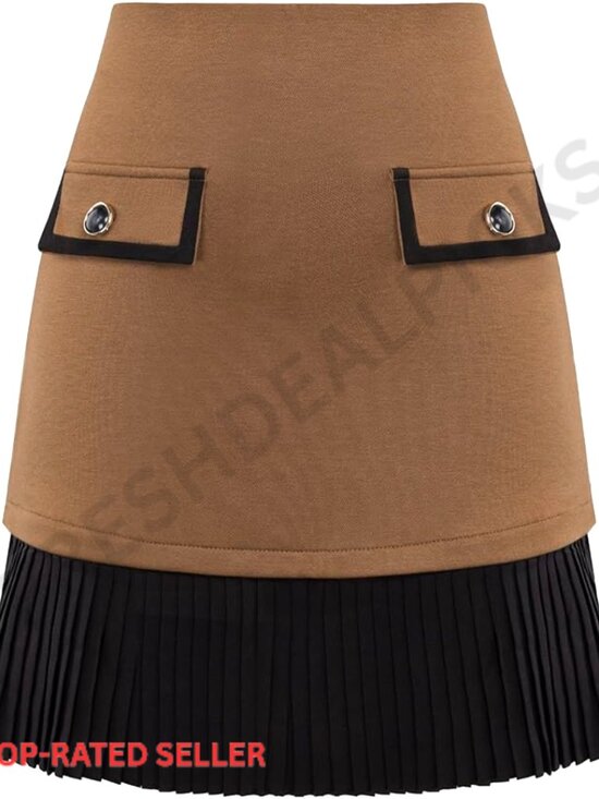 Dresses & Skirts - Pleated A-Line Mini Skirt High Waist Casual Y2K Chic Retro Uniform Style